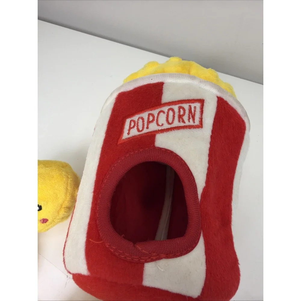 ZippyPaws Burrow Popcorn Bucket Squeaker Plush Dog Puppy Toy 3 Squeakers Storage